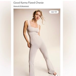 NWOT- Free People Good Karma Flared Onesie- XS/S